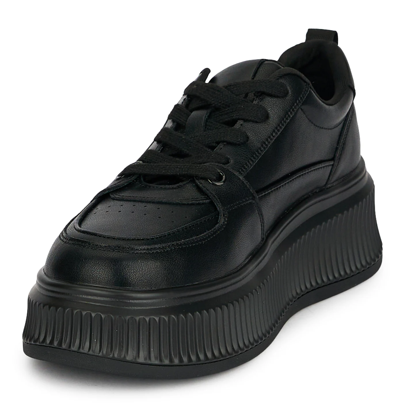 Pantofi dama din piele naturala neagra cu talpa inalta 5.5 cm 19706 - Image 3