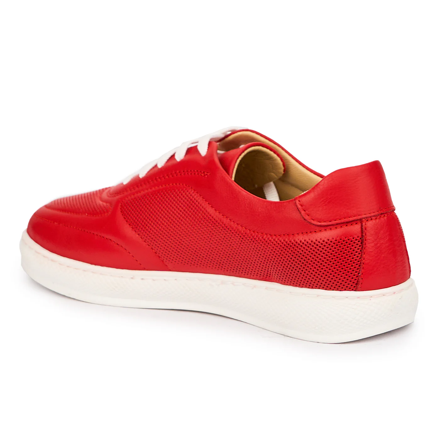 Pantofi casual dama din piele naturala rosie 14455 - Image 2
