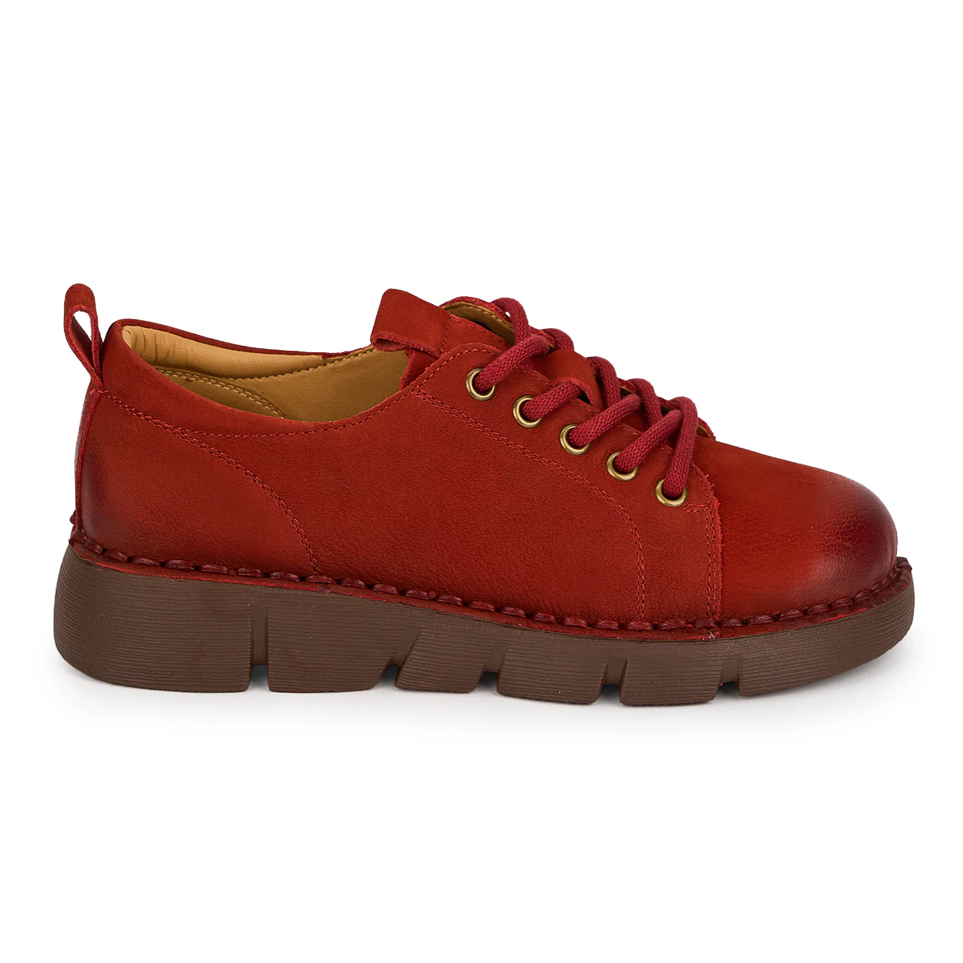 Pantofi casual dama din piele naturala rosie 19527