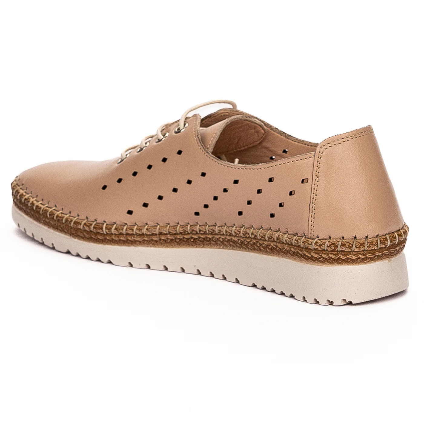 Pantofi casual dama din piele naturala roz 13296 - Image 2