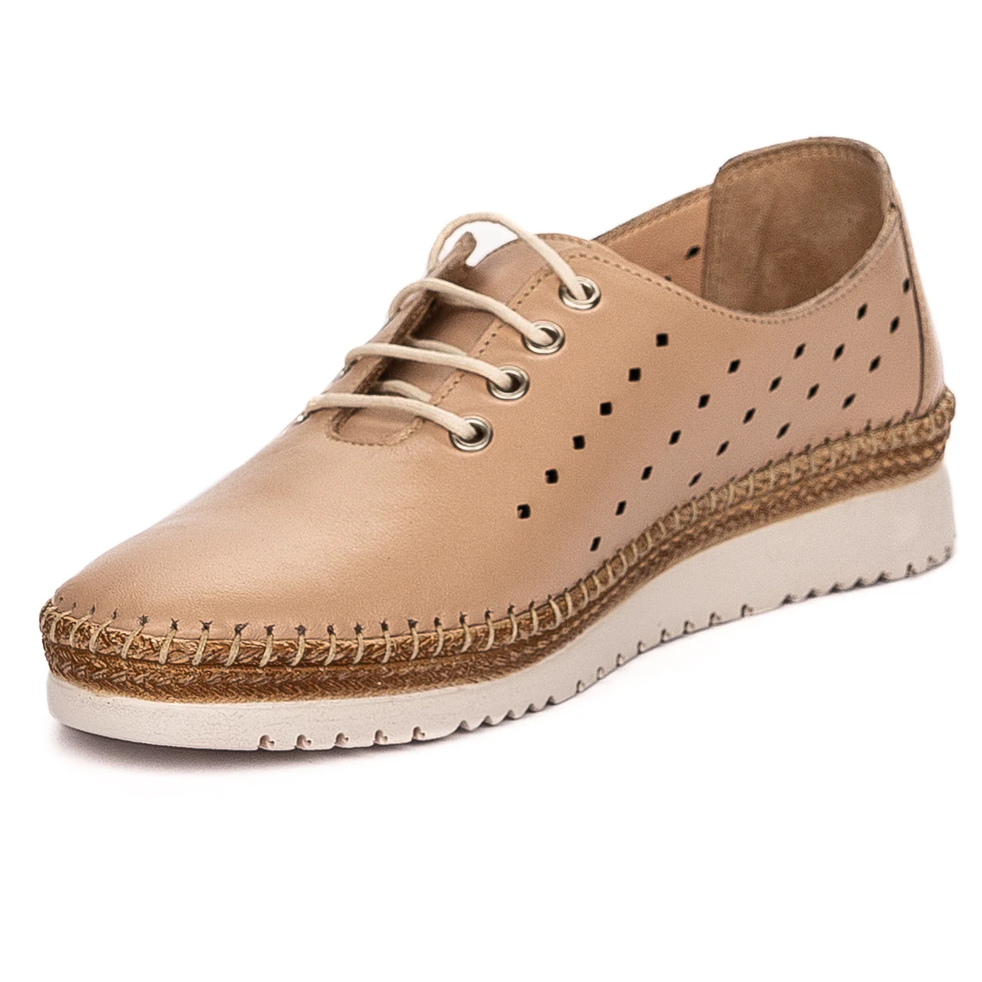 Pantofi casual dama din piele naturala roz 13296 - Image 3