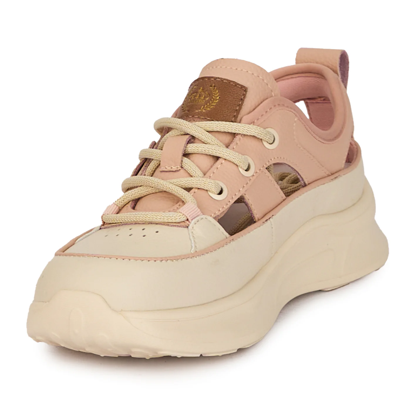 Pantofi casual dama din piele naturala roz decupati lateral 18243 - Image 3