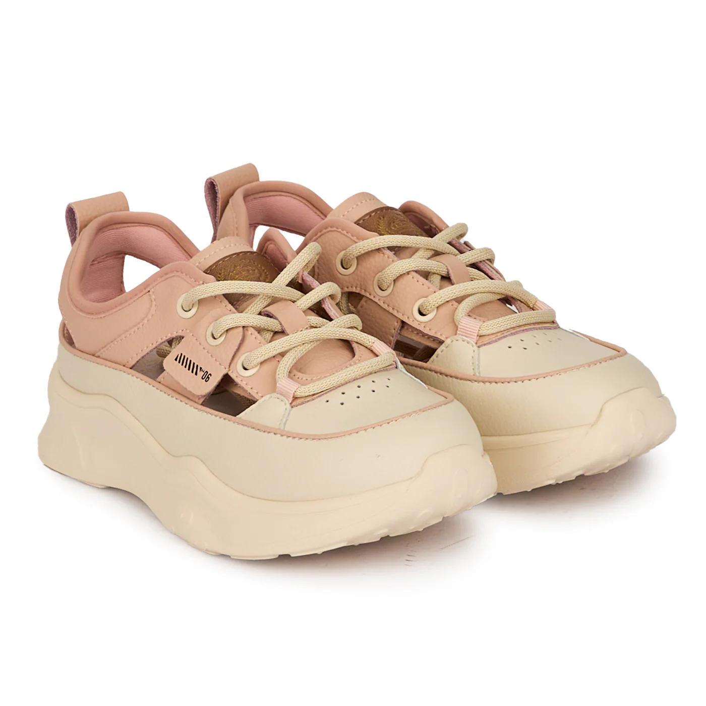 Pantofi casual dama din piele naturala roz decupati lateral 18243 - Image 4
