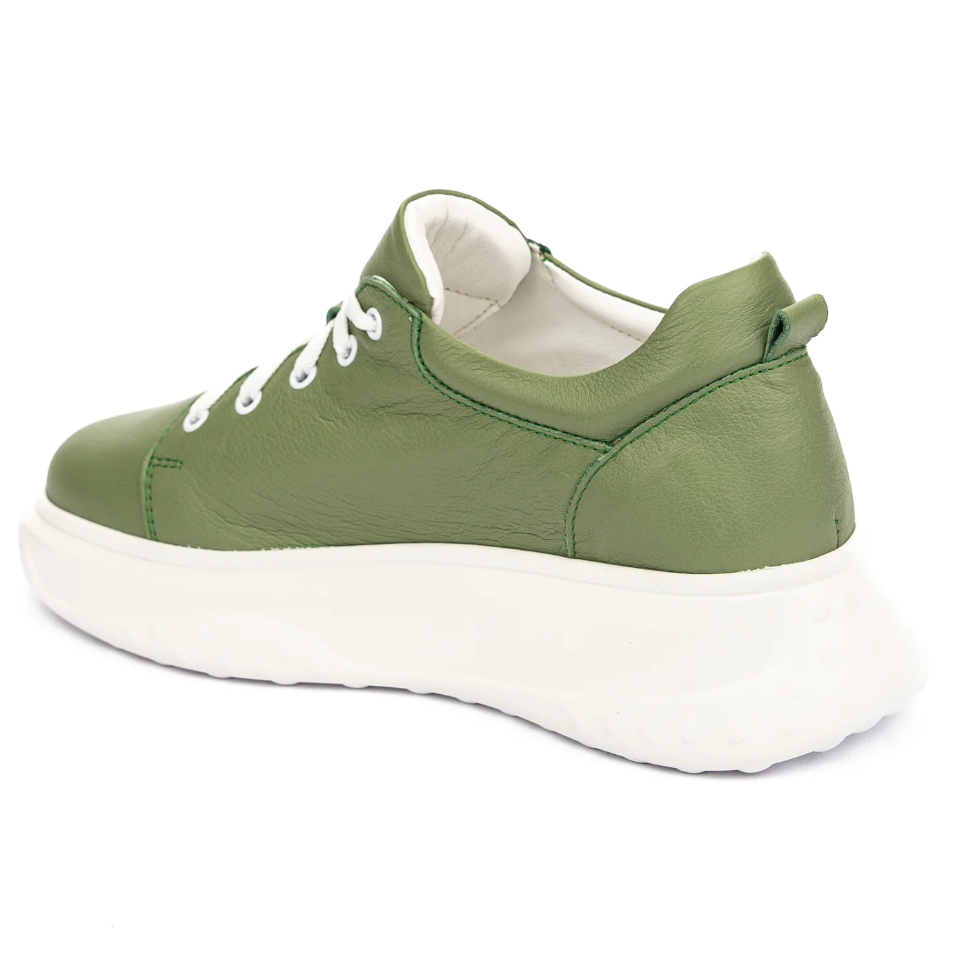 Pantofi casual dama din piele naturala verde 13121 - Image 2