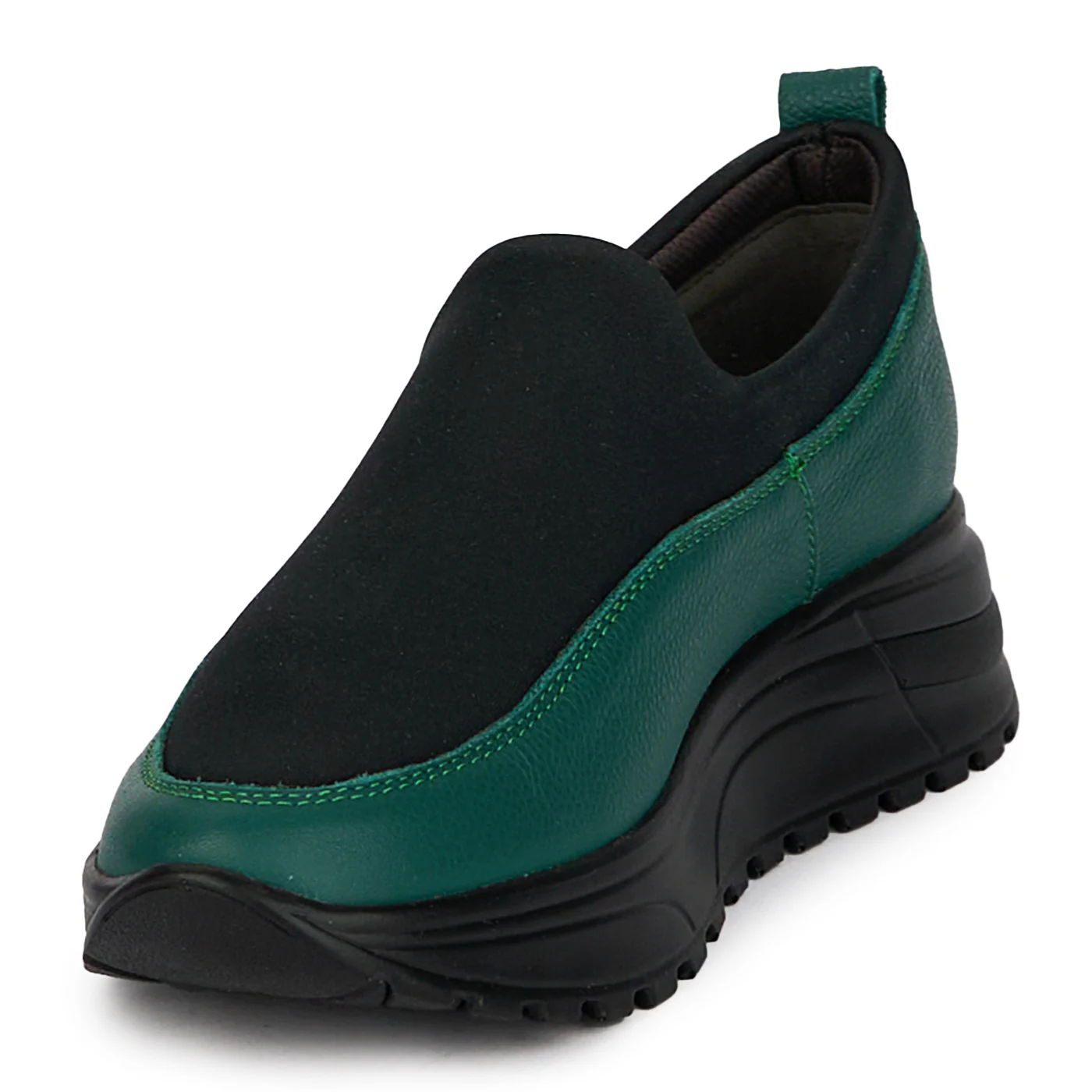 Pantofi casual dama din piele naturala verde 18091 - Image 3