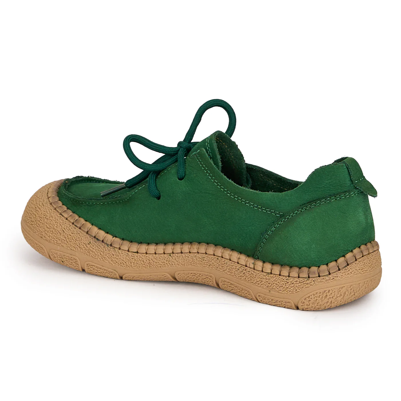 Pantofi casual dama din piele naturala verde cu siret 18724 - Image 2