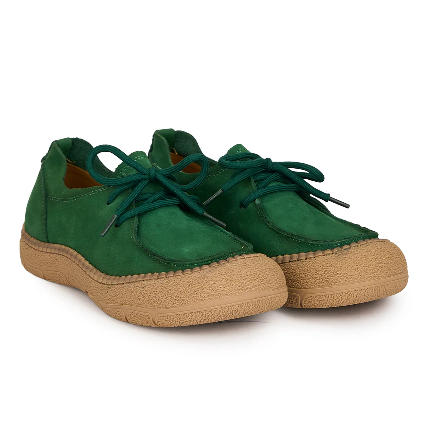 Pantofi casual dama din piele naturala verde cu siret 18724 - Image 4