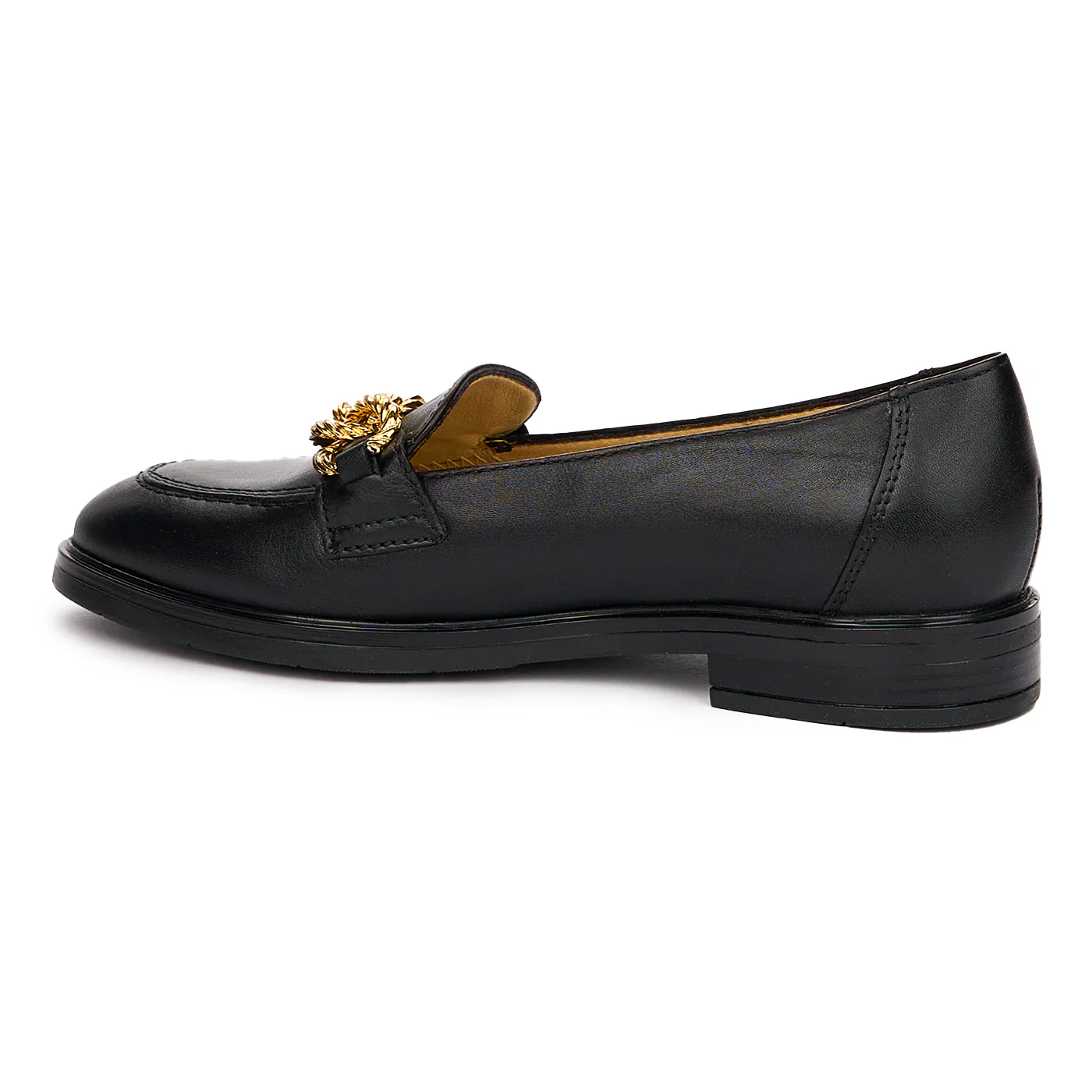Pantofi Casual Dama Piele Naturala cu Toc 2.5 Cm Negri 10126 - Image 3