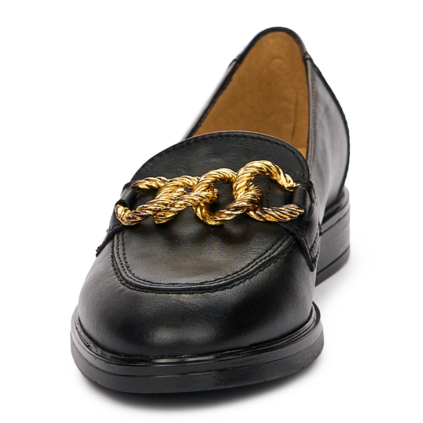 Pantofi Casual Dama Piele Naturala cu Toc 2.5 Cm Negri 10126 - Image 4