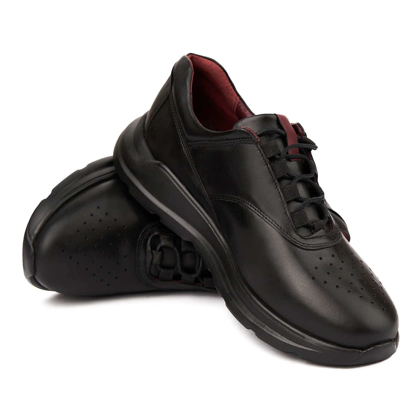 Pantofi Casual din Piele Barbati Negri 0230 - Image 4
