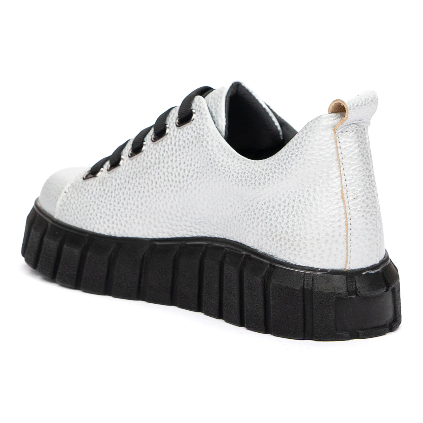 Pantofi casual din piele naturala alba 8407 - Image 3