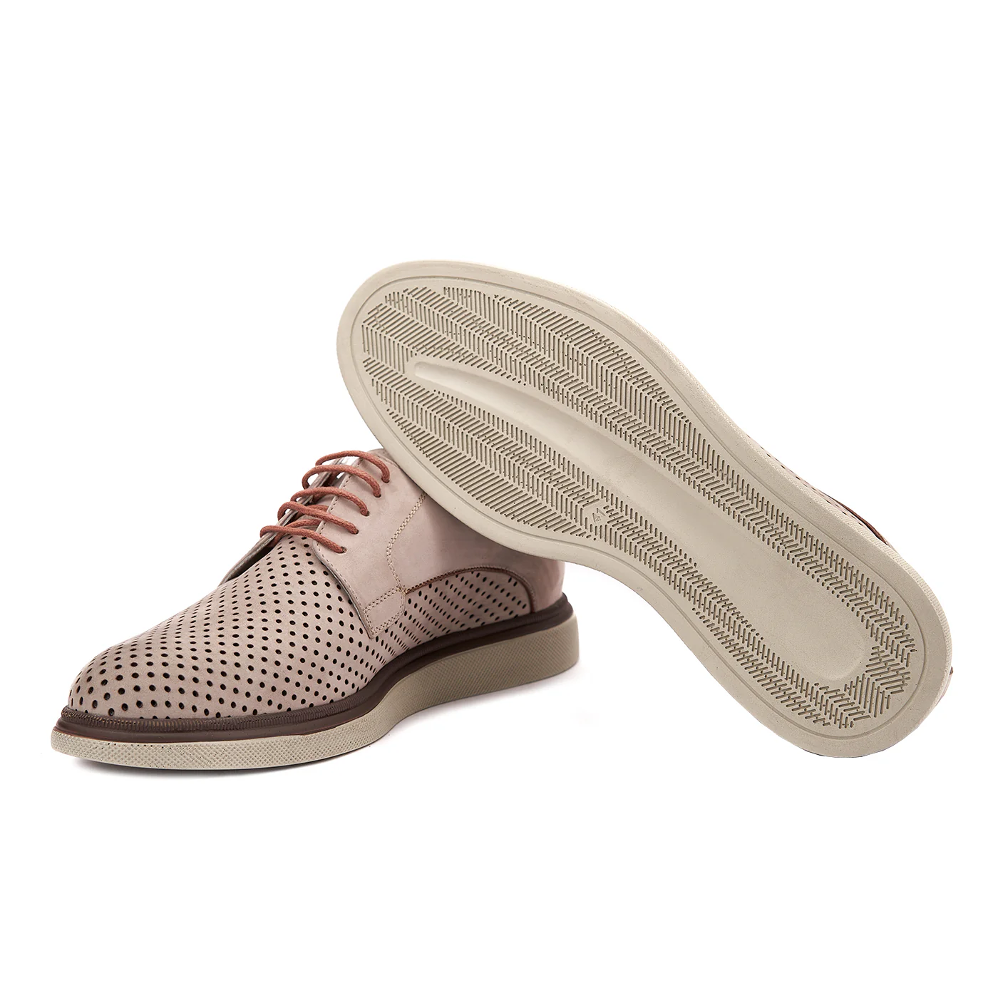 Pantofi casual din piele naturala bej 0102 - Image 3