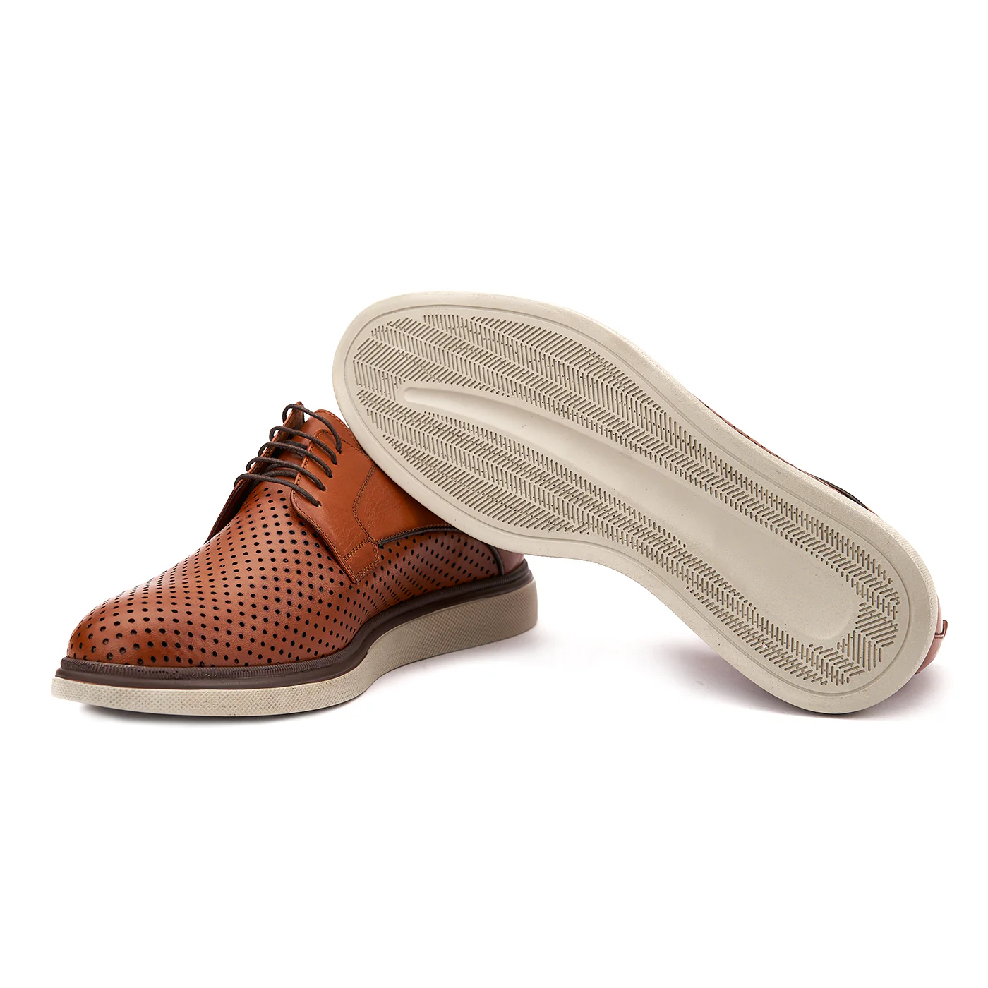 Pantofi casual din piele naturala maro 0101 - Image 3