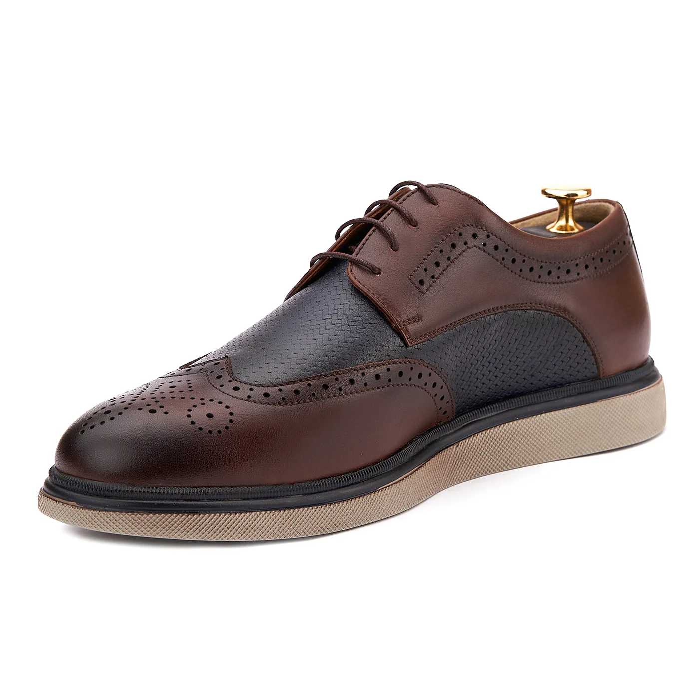 Pantofi casual din piele naturala maro 0108 - Image 2