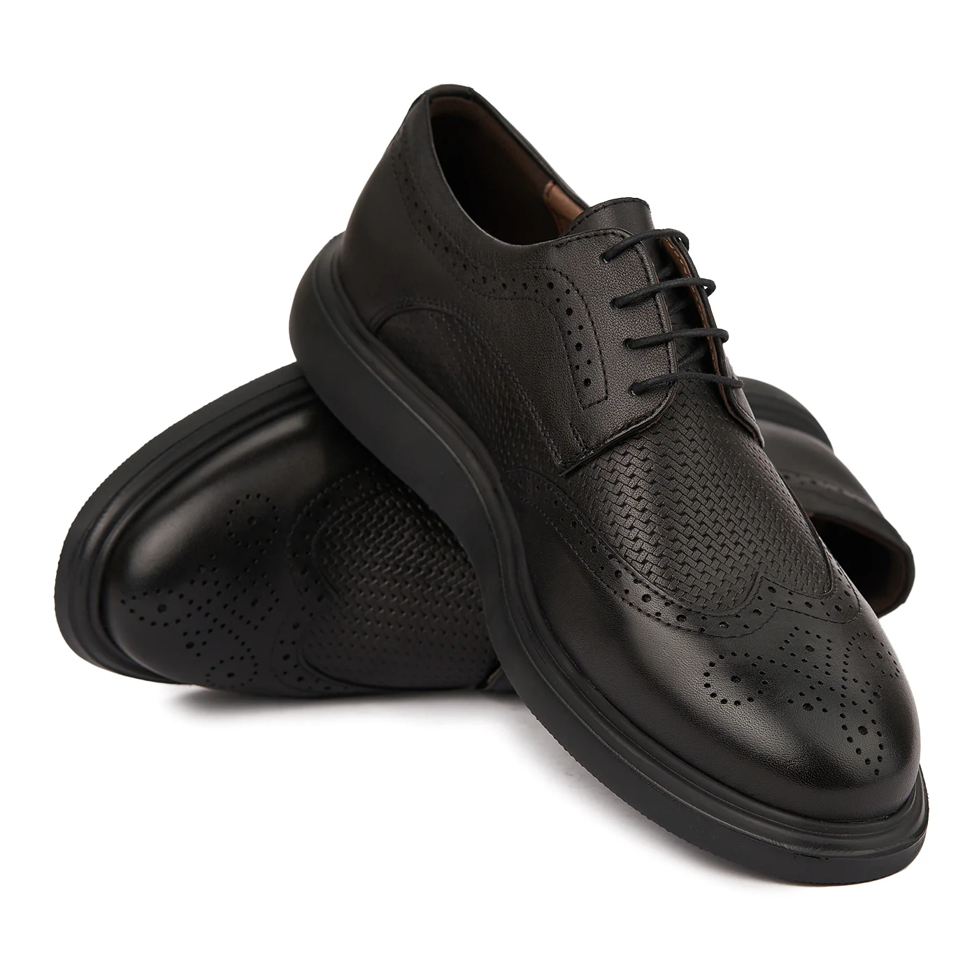 Pantofi casual din piele naturala neagra 0240 - Image 4