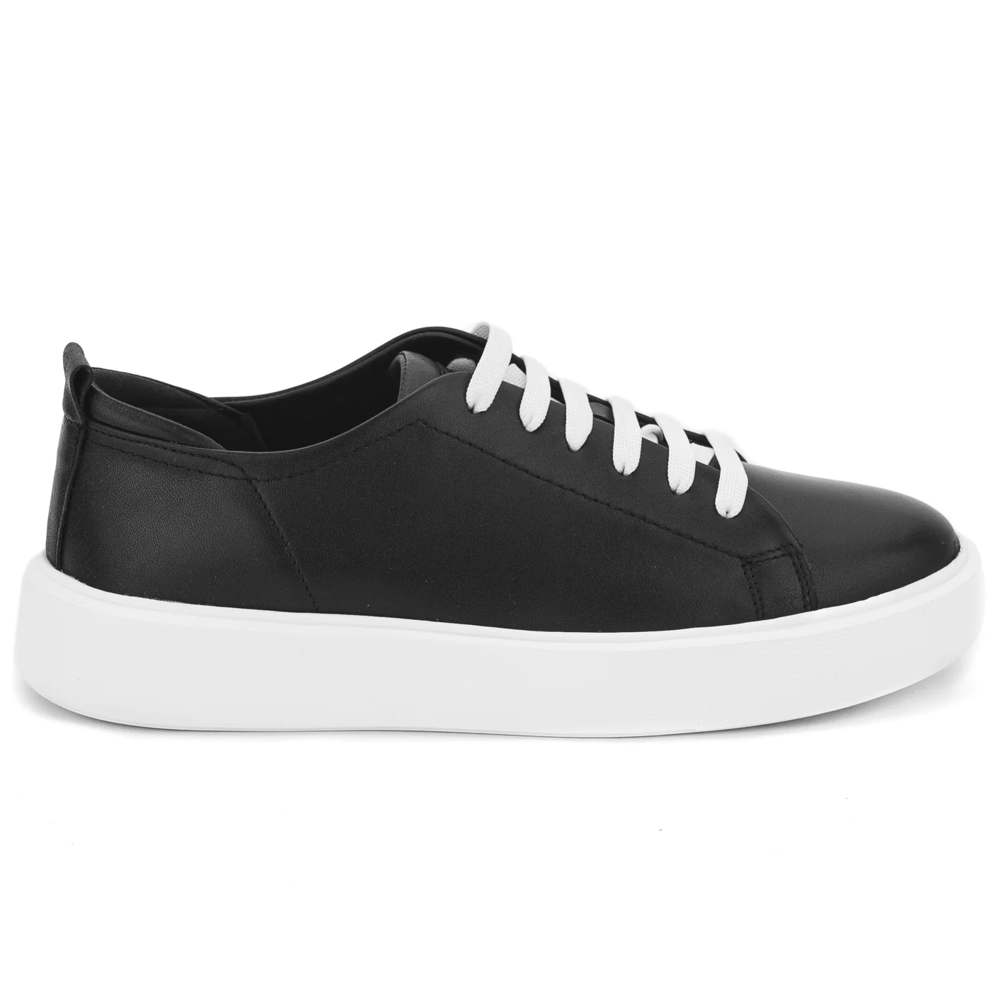 Pantofi casual din piele naturala neagara 14067
