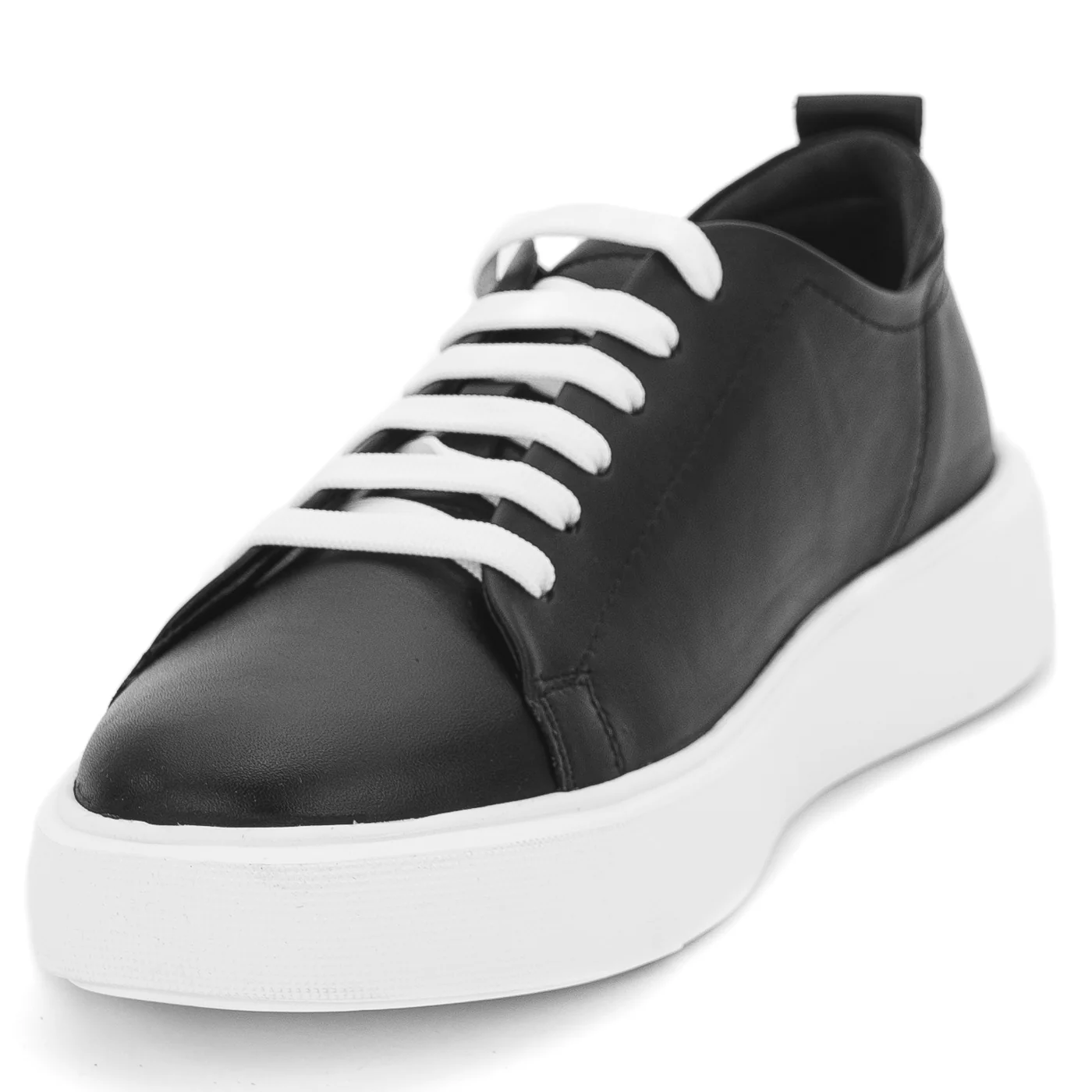 Pantofi casual din piele naturala neagara 14067 - Image 3