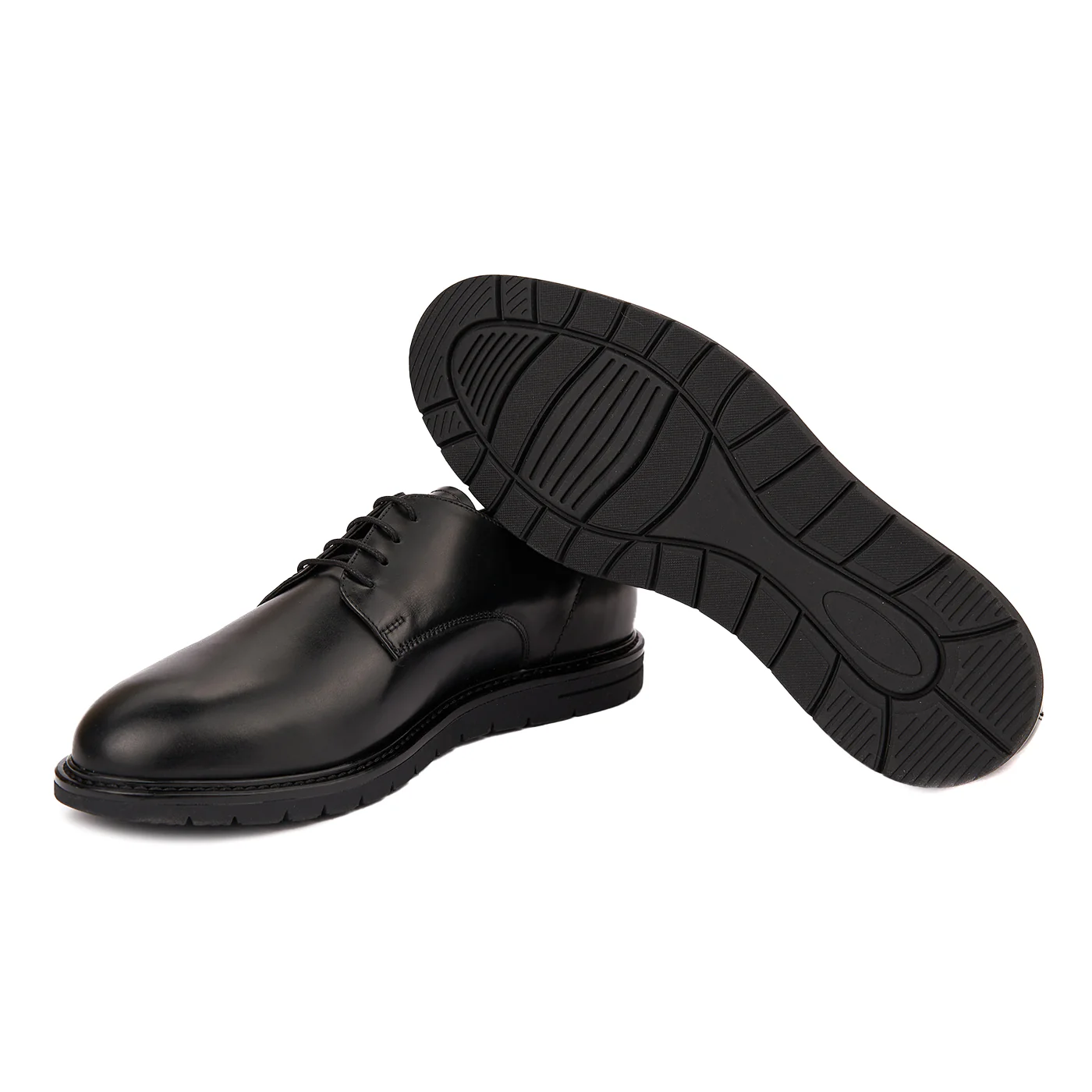 Pantofi casual din piele naturala neagra 1122 - Image 3