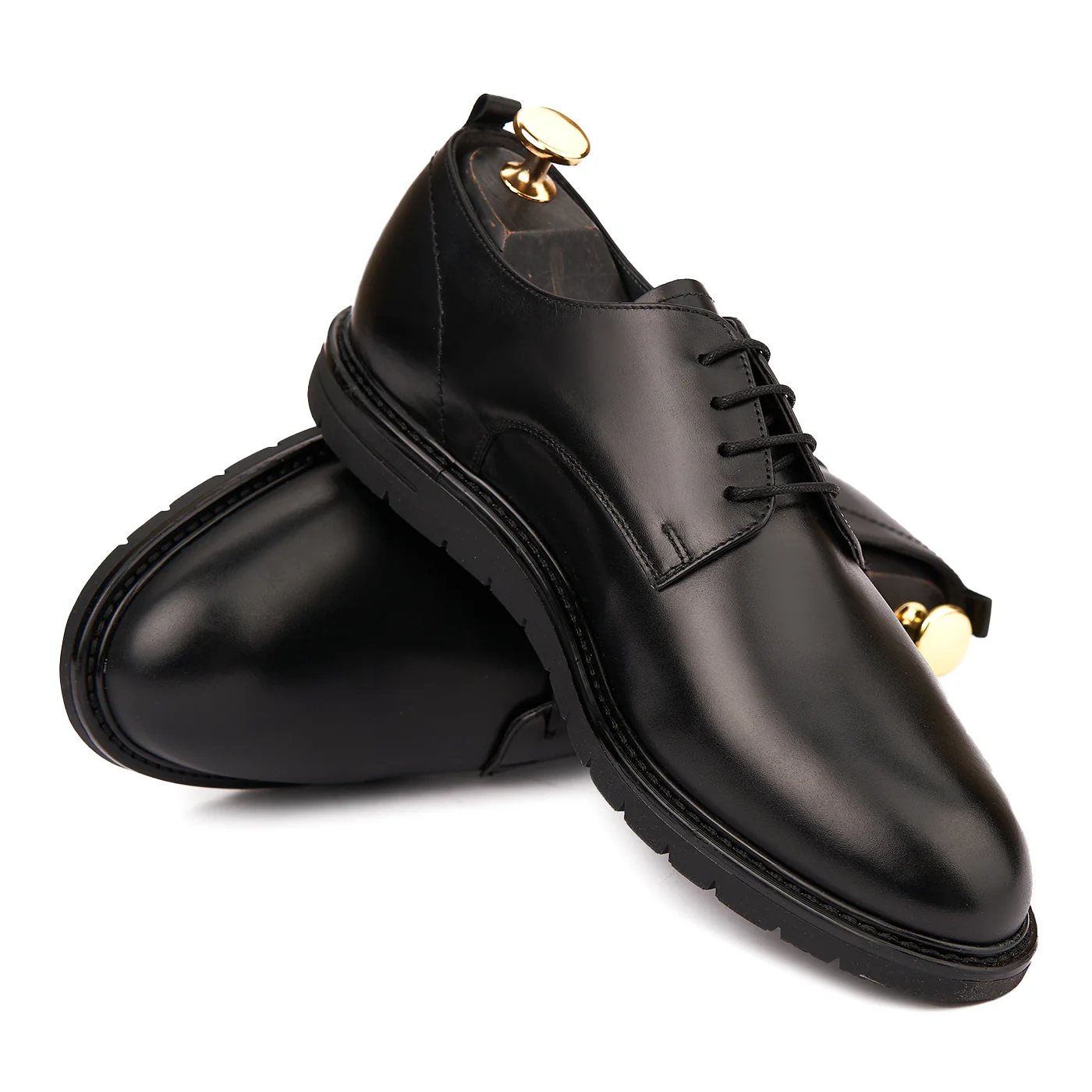 Pantofi casual din piele naturala neagra 1122 - Image 4