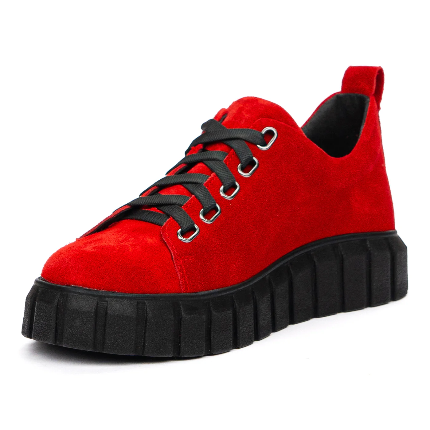 Pantofi casual din piele naturala rosie 8406 - Image 4