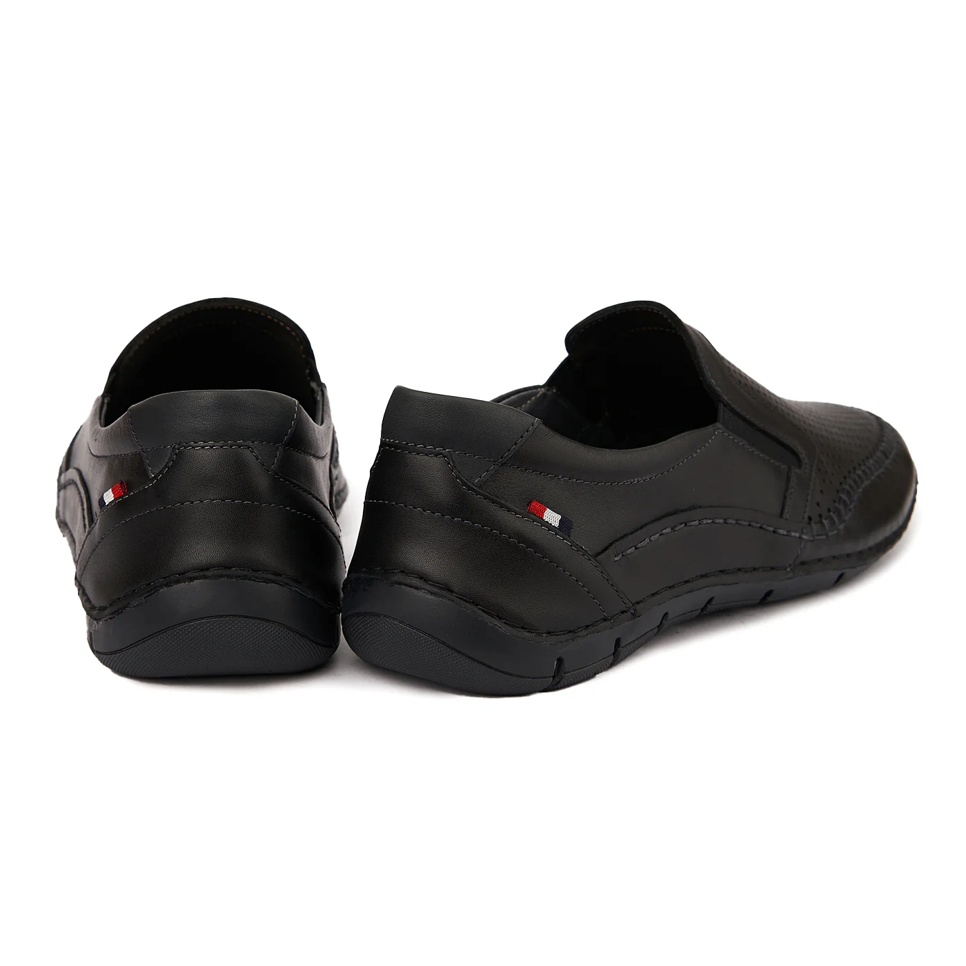 Pantofi Casual fara siret din Piele Naturala Neagra 7043 - Image 2