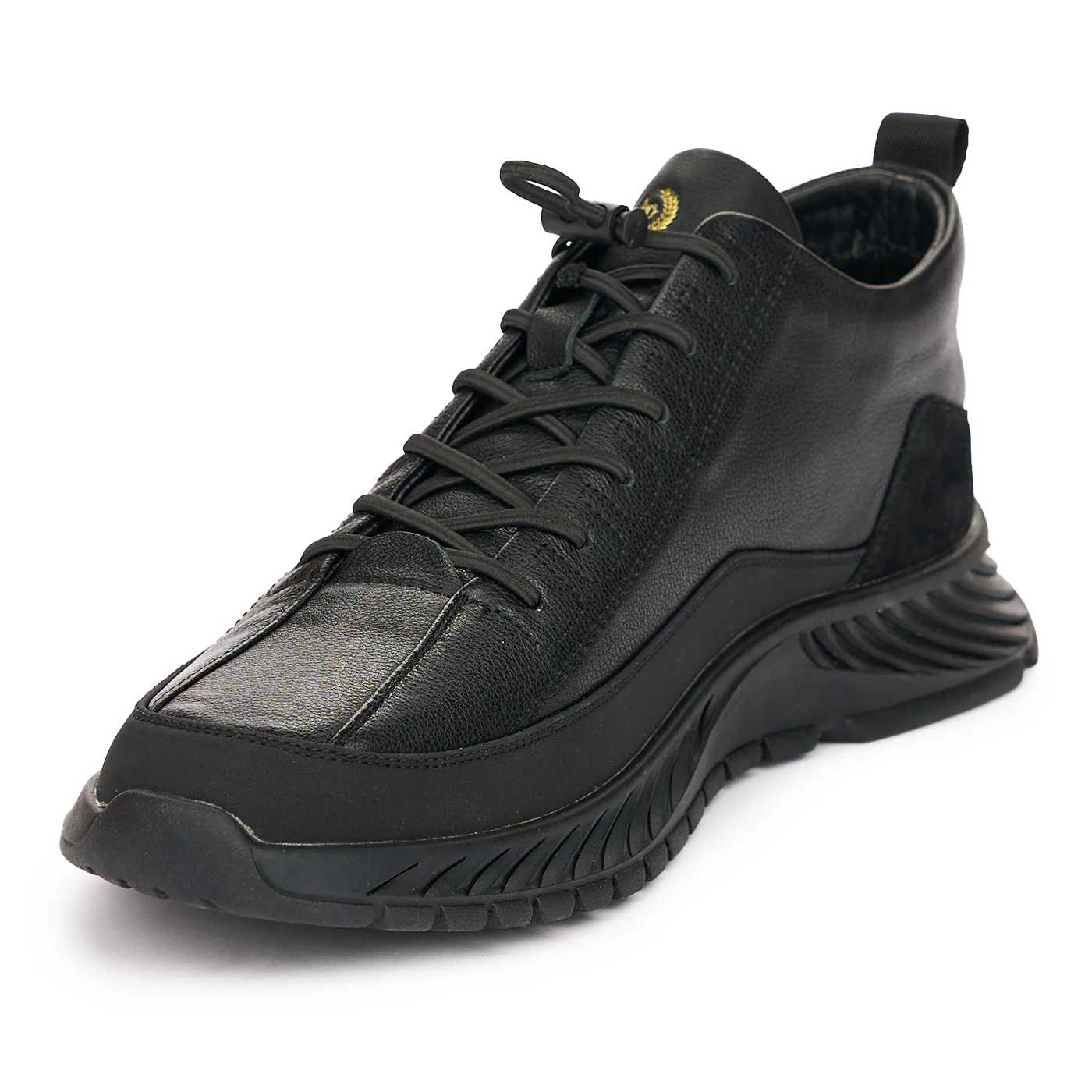 Pantofi casual sport din piele naturala neagra 7337 - Image 3