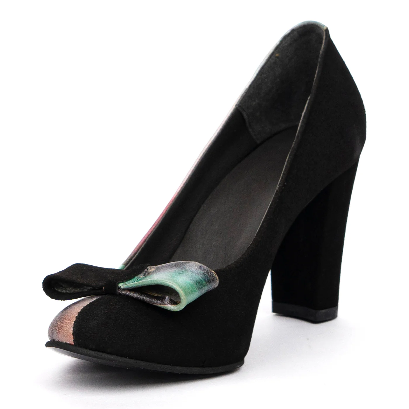 Pantofi cu Toc 9 Cm Eleganti Dama din Piele Naturala Multicolor 9978 - Image 4