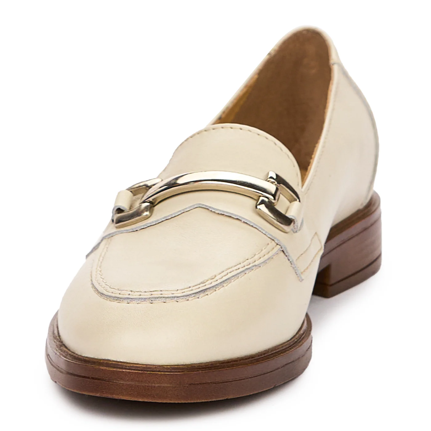 Pantofi Dama Bej din Piele Naturala, Toc 2.5 Cm, Eleganti 10114 - Image 4