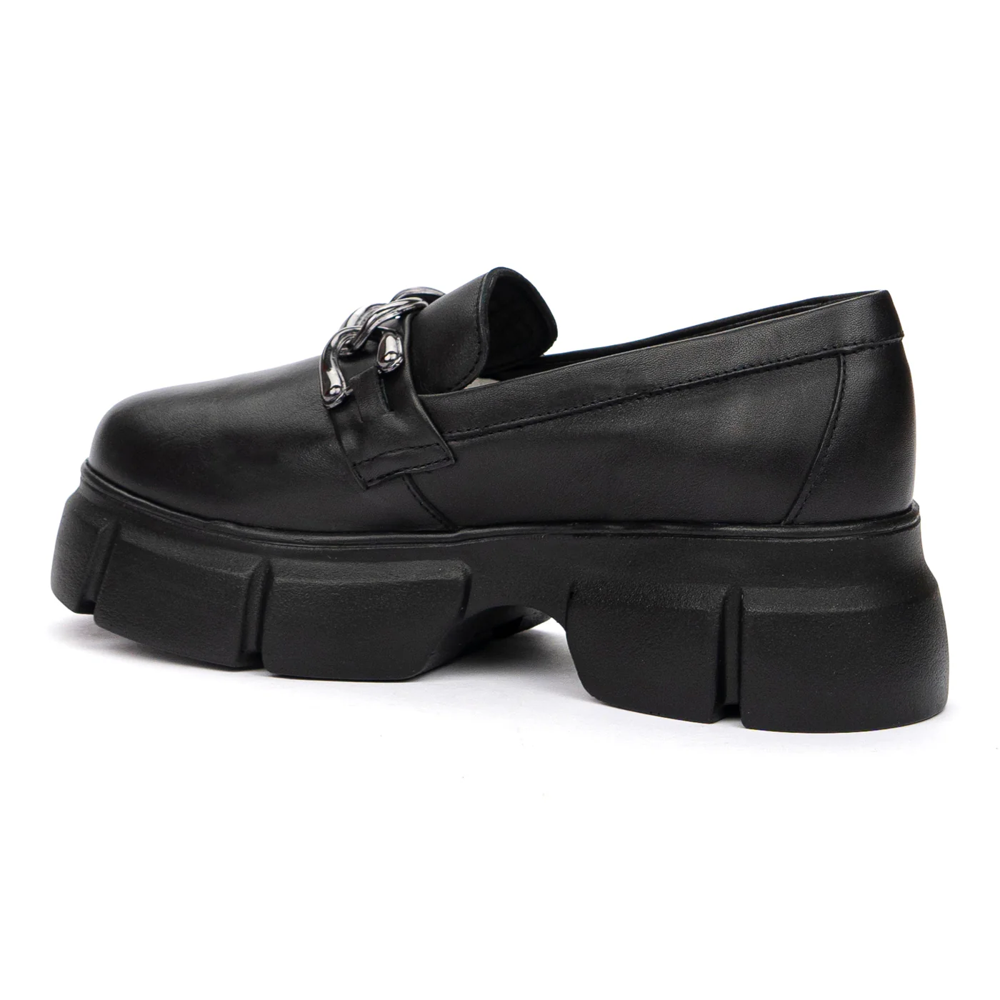 Pantofi Dama Casual cu Toc 5 Cm Negri din Piele 8530 - Image 3