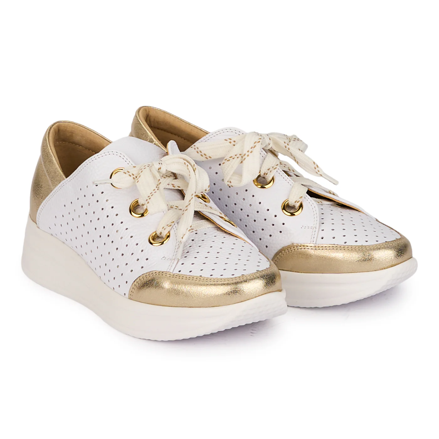 Pantofi dama casual din piele naturala alba 18472 - Image 4