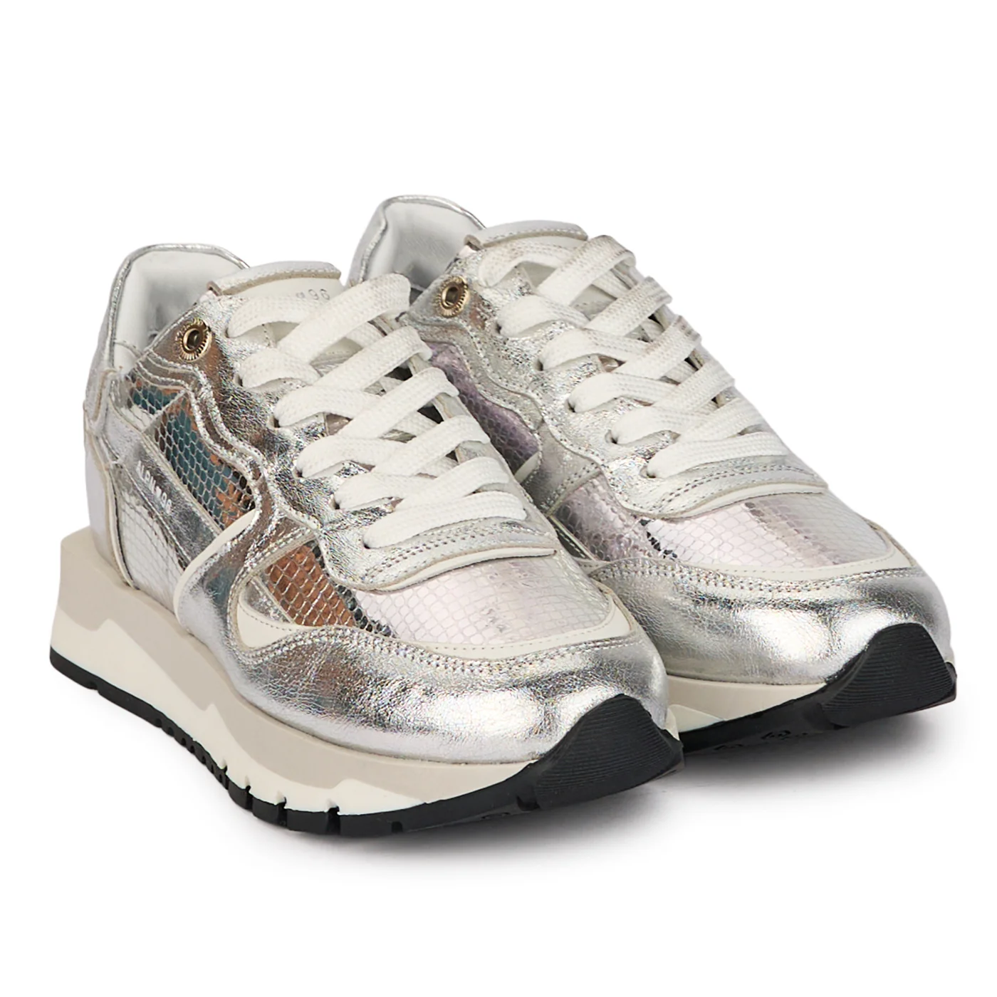 Pantofi dama casual din piele naturala argintie 18486 - Image 4