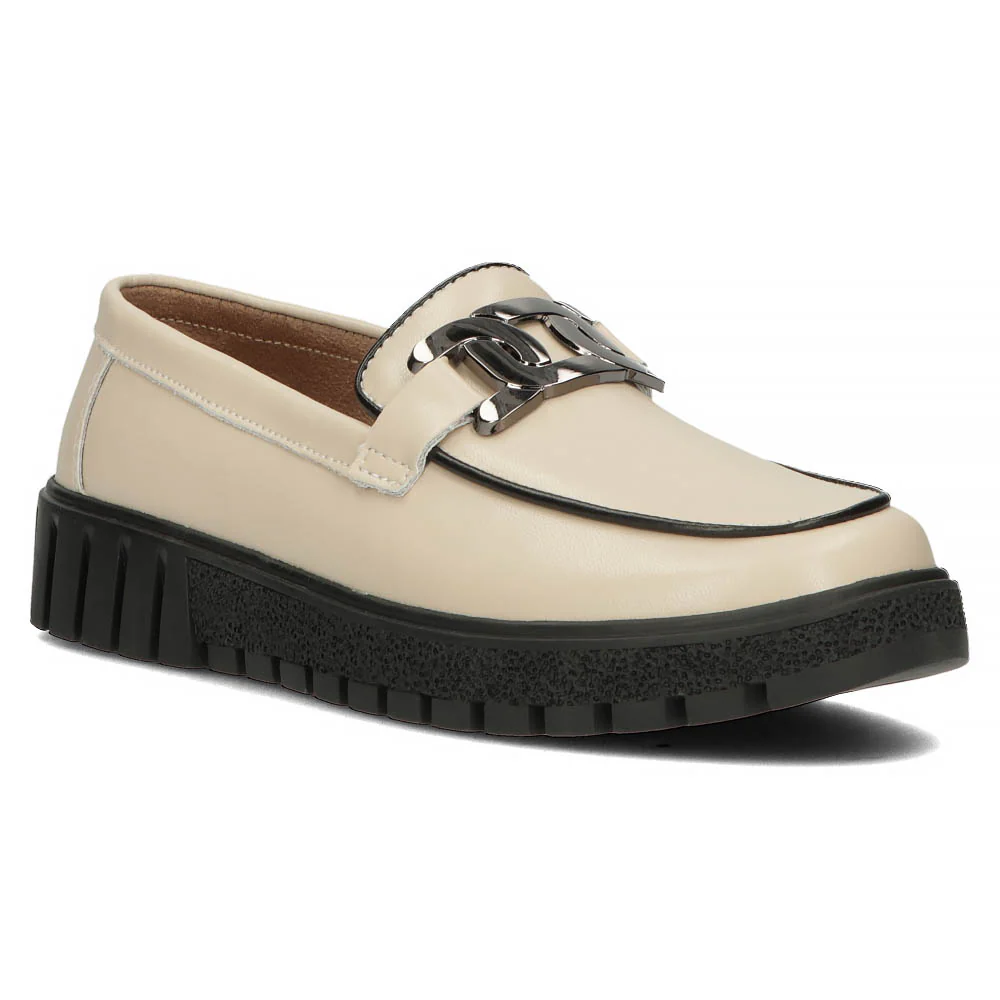 Pantofi dama casual din piele naturala bej 13962 - Image 2