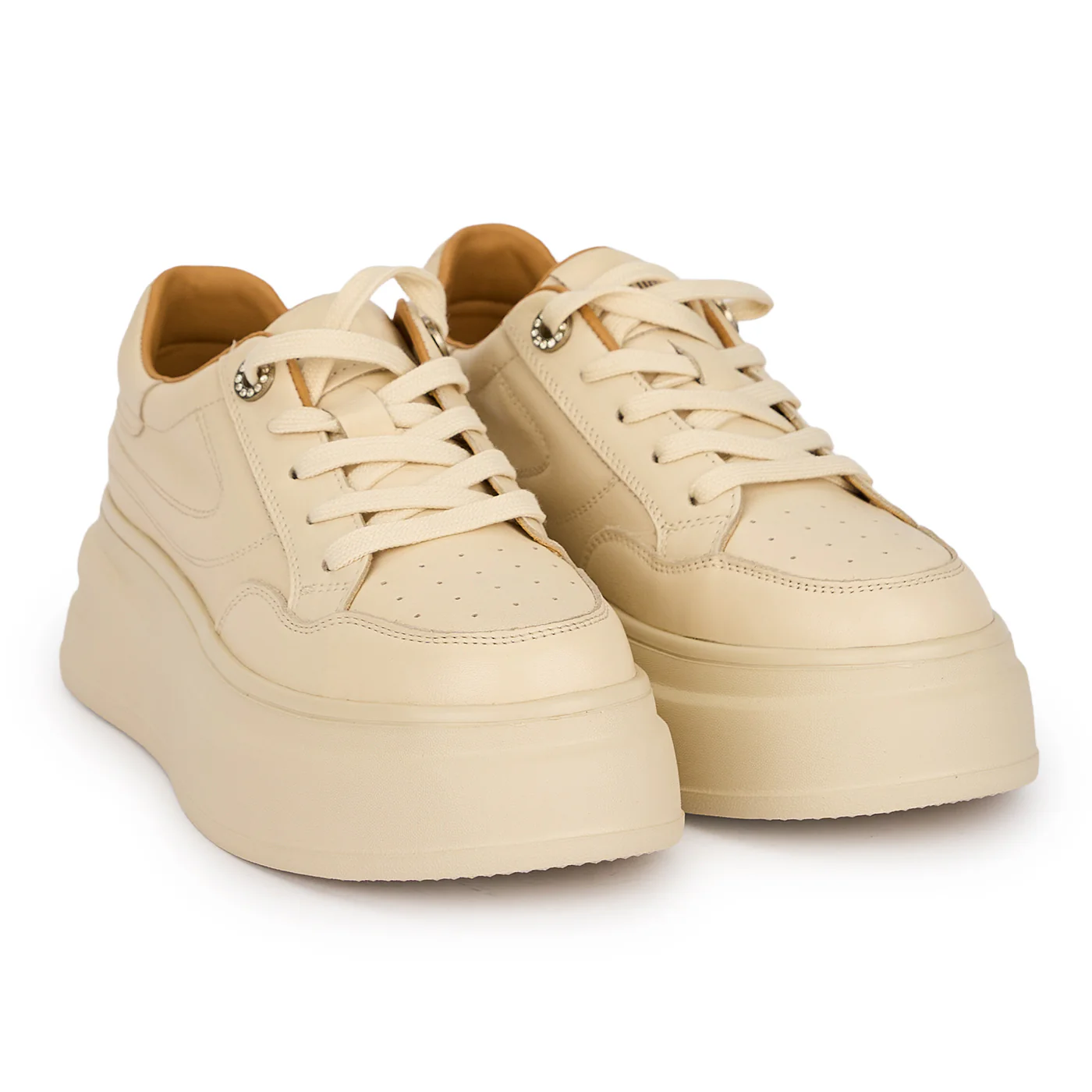 Pantofi dama casual din piele naturala bej 18864 - Image 4