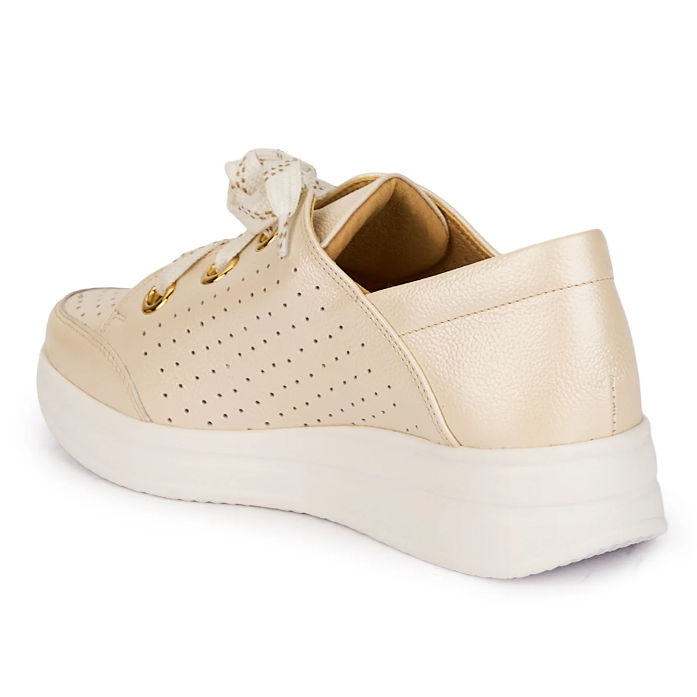 Pantofi dama casual din piele naturala crem sidef 18473 - Image 2