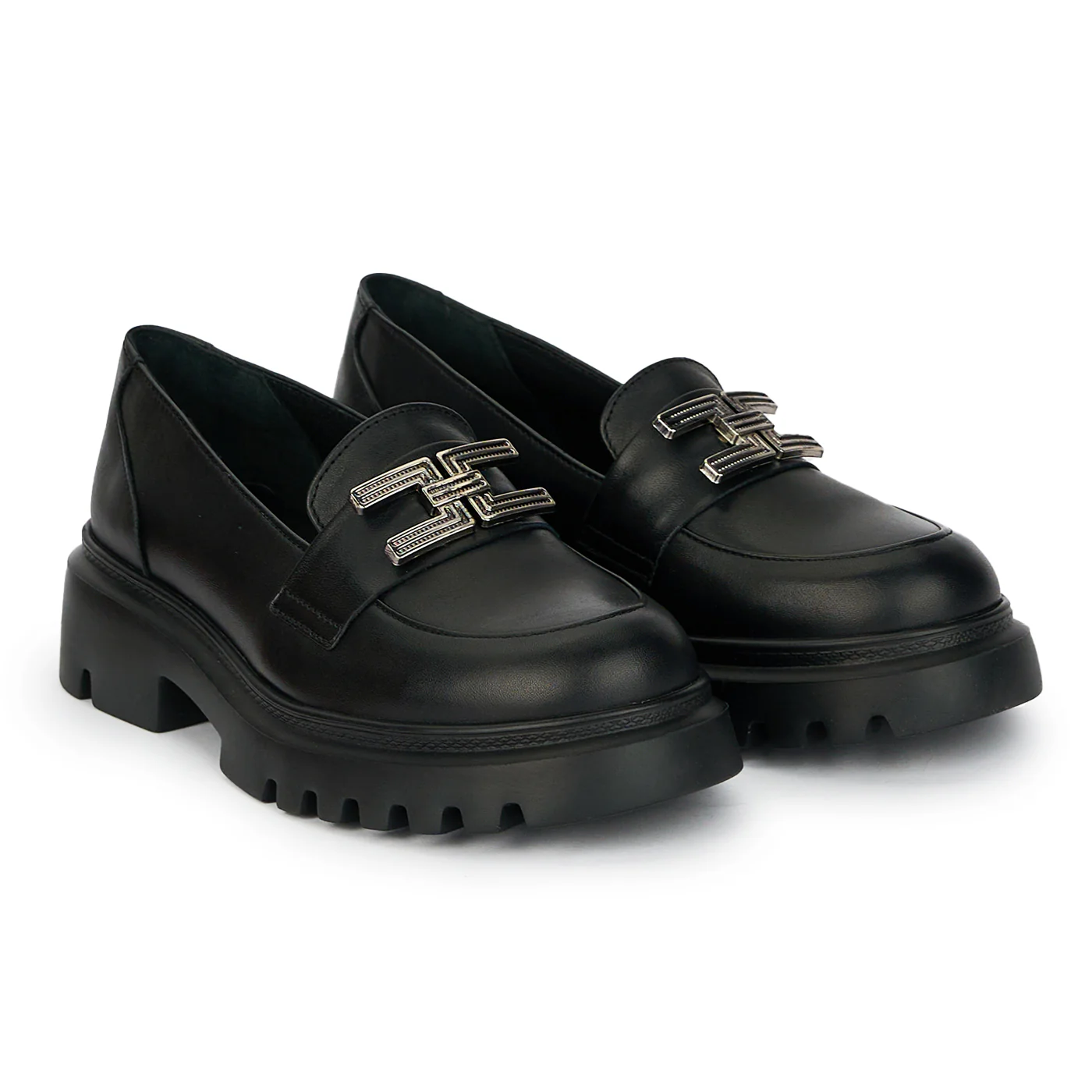 Pantofi dama casual din piele naturala cu accesoriu metalic 17916 - Image 4