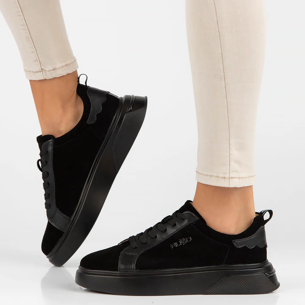 Pantofi dama casual din piele naturala neagra 13960 - Image 4