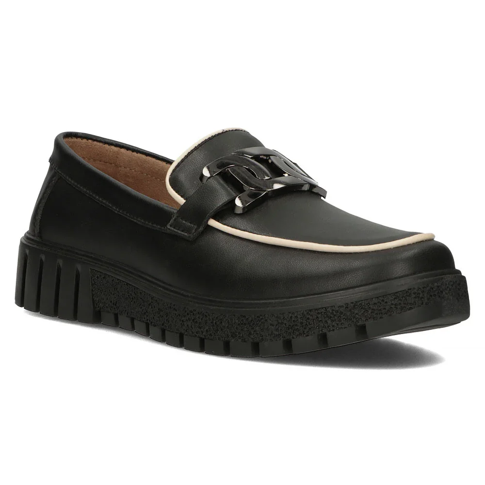 Pantofi dama casual din piele naturala neagra 13963 - Image 2