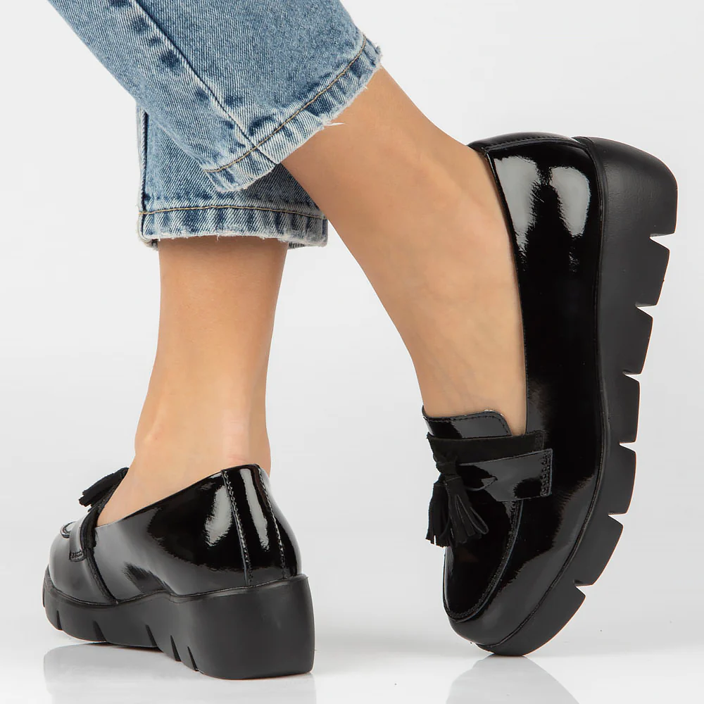 Pantofi dama casual din piele naturala neagra 13968 - Image 5