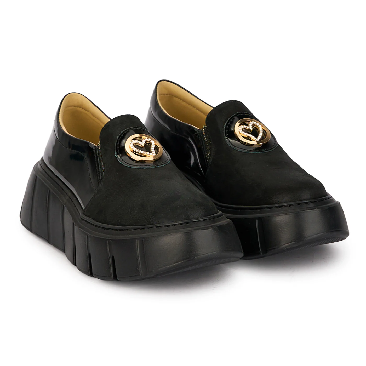 Pantofi dama casual din piele naturala neagra cu talpa inalta 4 cm 18480 - Image 4