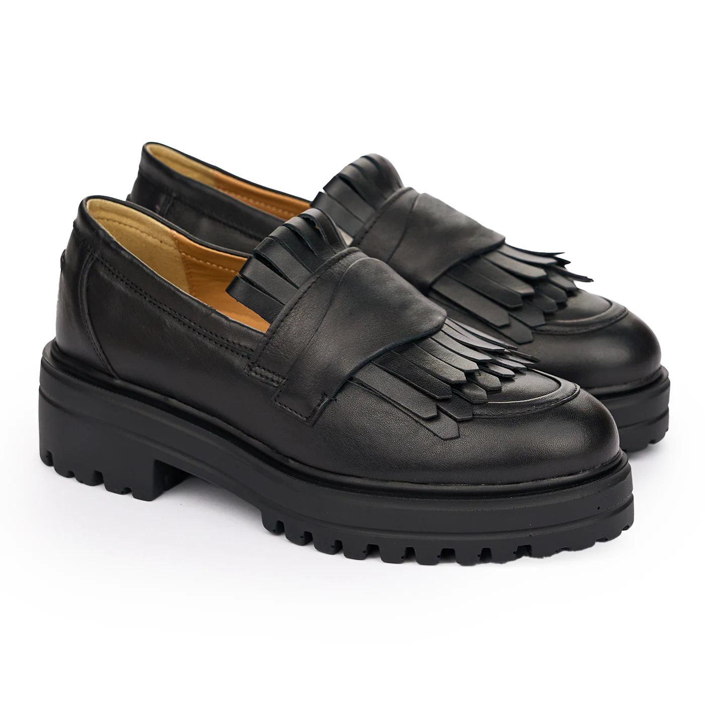 Pantofi dama casual din piele naturala neagra fara accesoriu 10771 - Image 2