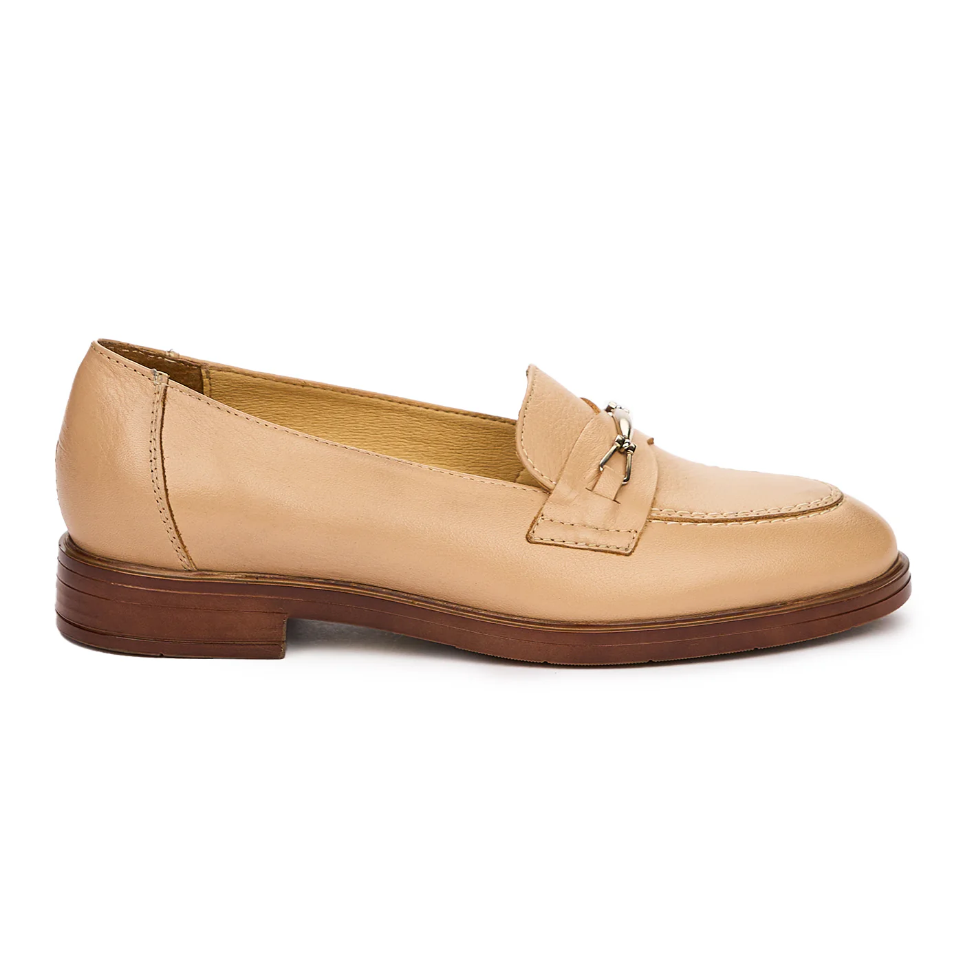 Pantofi Dama Casual Piele Bej, Toc 2.5 Cm 10122