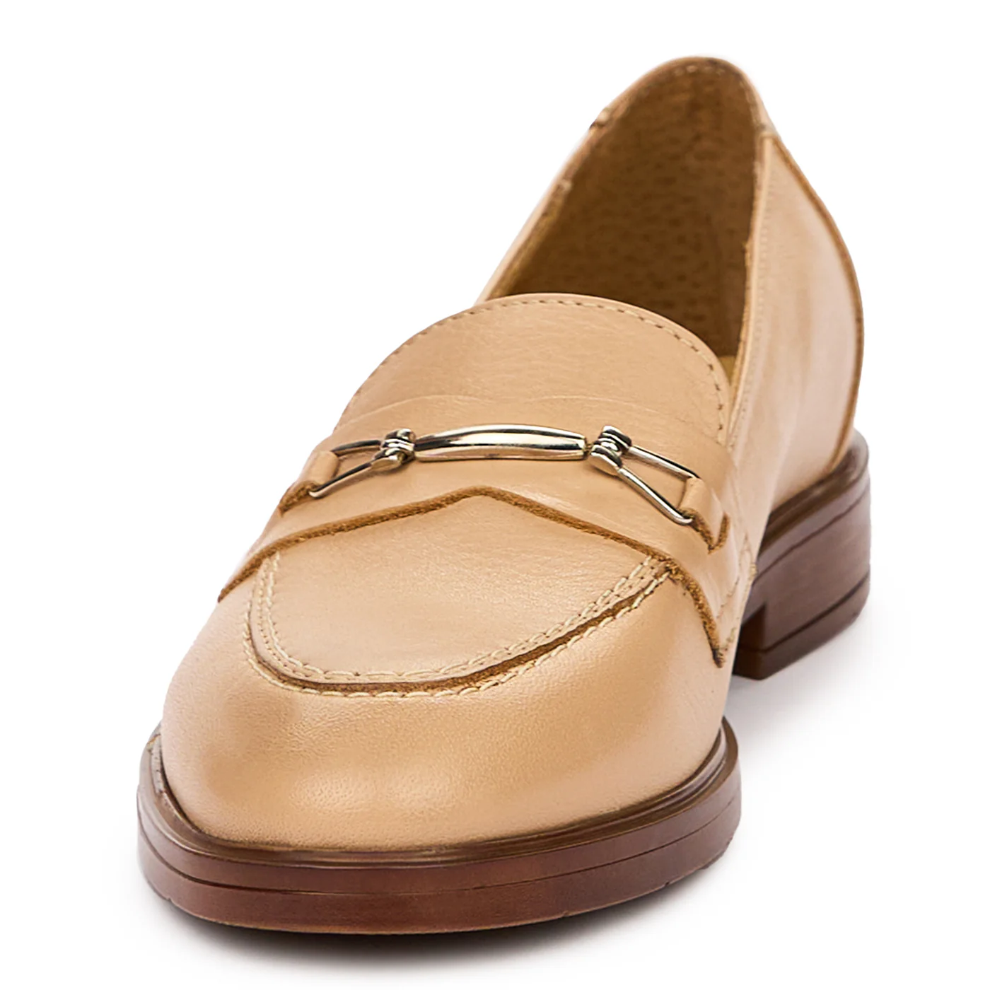 Pantofi Dama Casual Piele Bej, Toc 2.5 Cm 10122 - Image 4