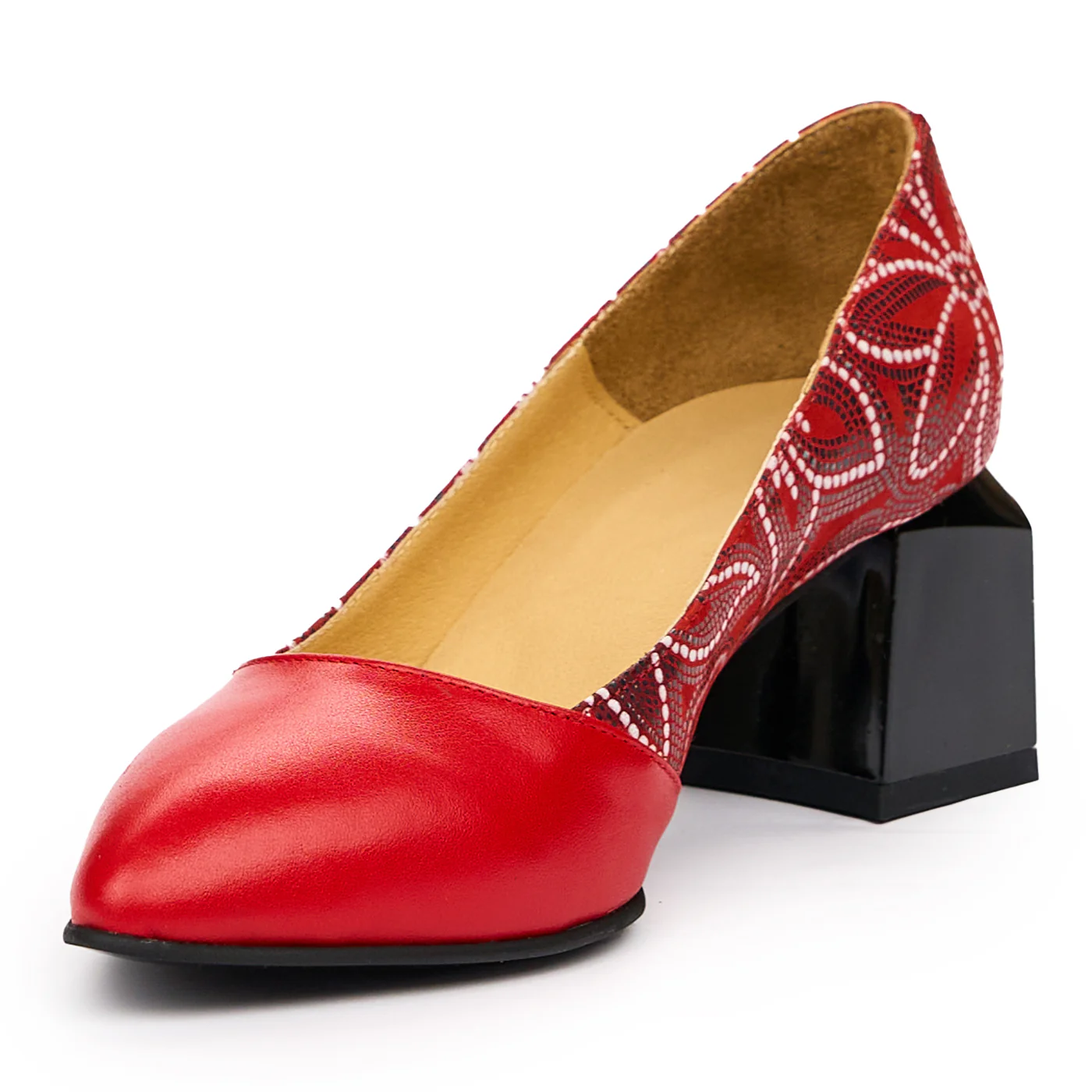 Pantofi dama cu toc gros din piele naturala 9788 - Image 4
