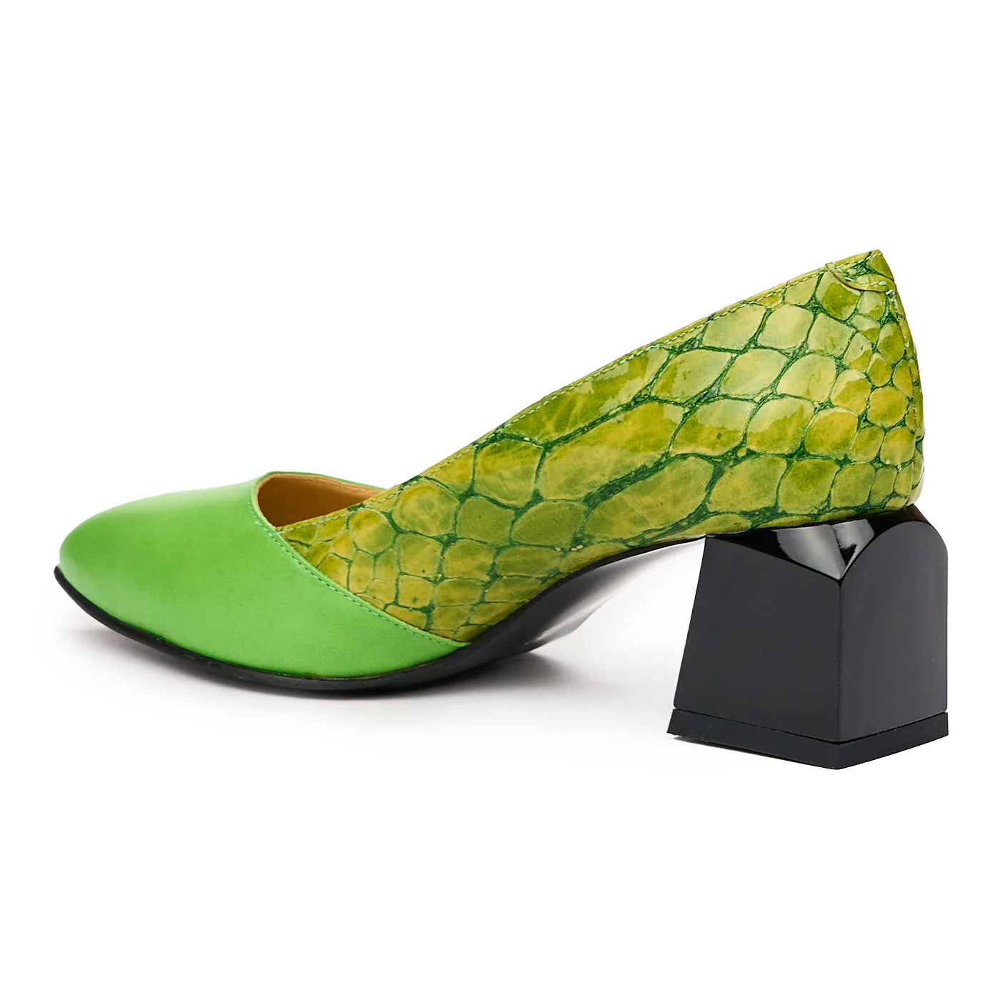 Pantofi dama cu toc gros din piele naturala 9789 - Image 3