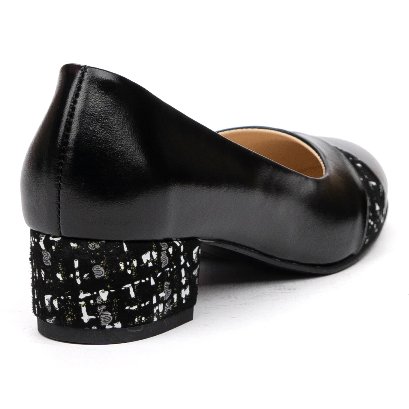 Pantofi dama cu toc gros din piele naturala 9894 - Image 2