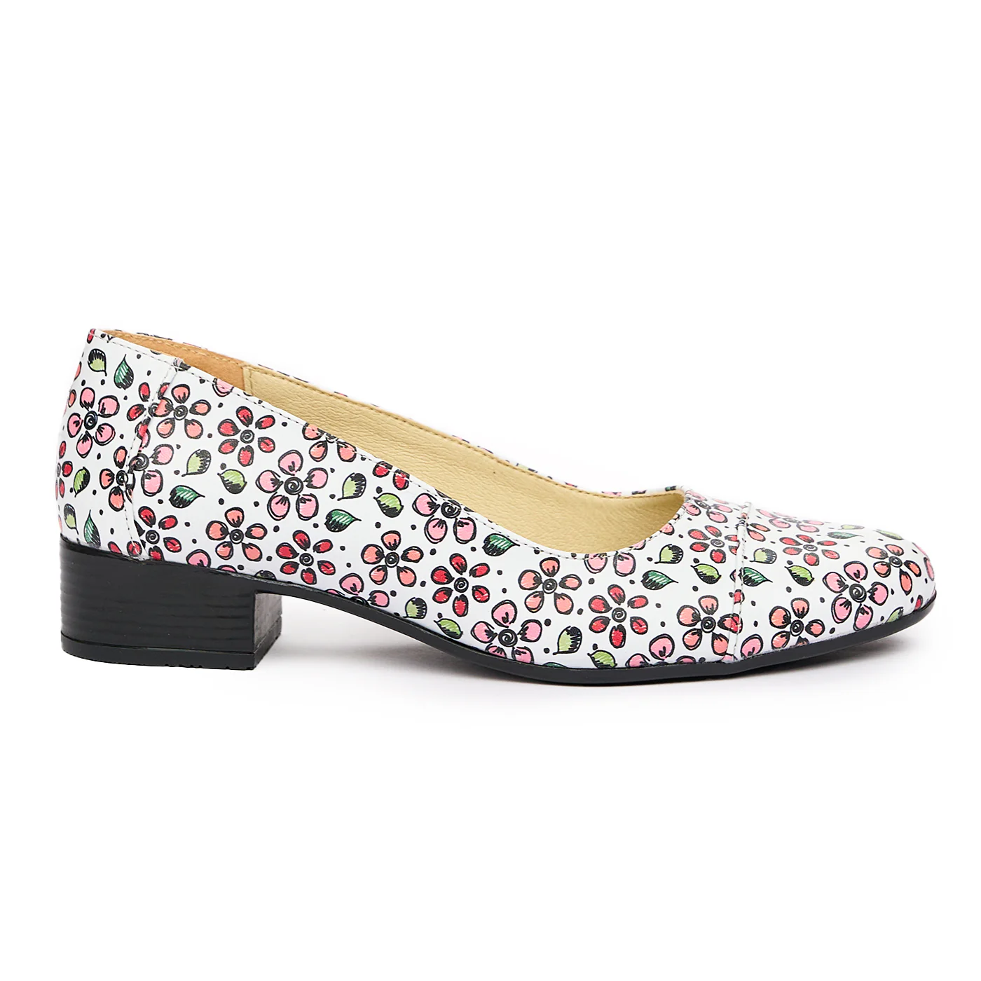 Pantofi dama cu toc mic din piele naturala 9446