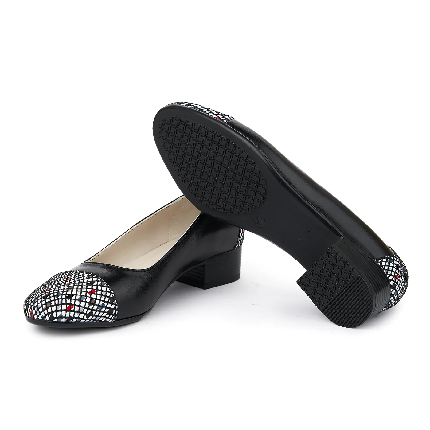 Pantofi dama cu toc mic din piele naturala neagra 1936 - Image 3