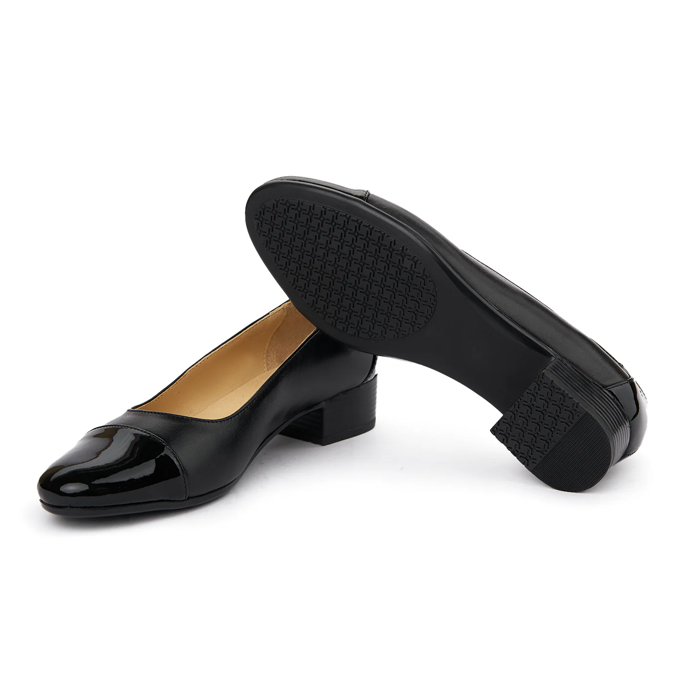 Pantofi dama cu toc mic din piele naturala neagra 8025 - Image 3