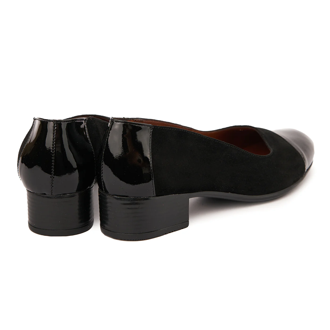 Pantofi dama cu toc mic din piele naturala neagra 8052 - Image 3