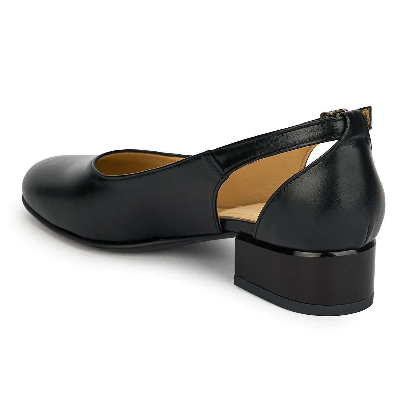 Pantofi dama din piele naturala neagra cu toc mic 3 cm 19403 - Image 2